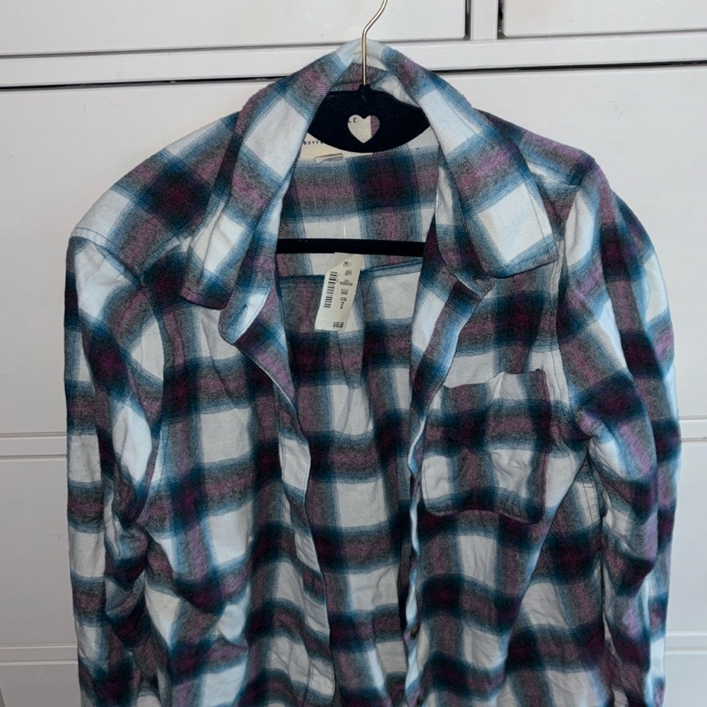 Blue and purple flannel